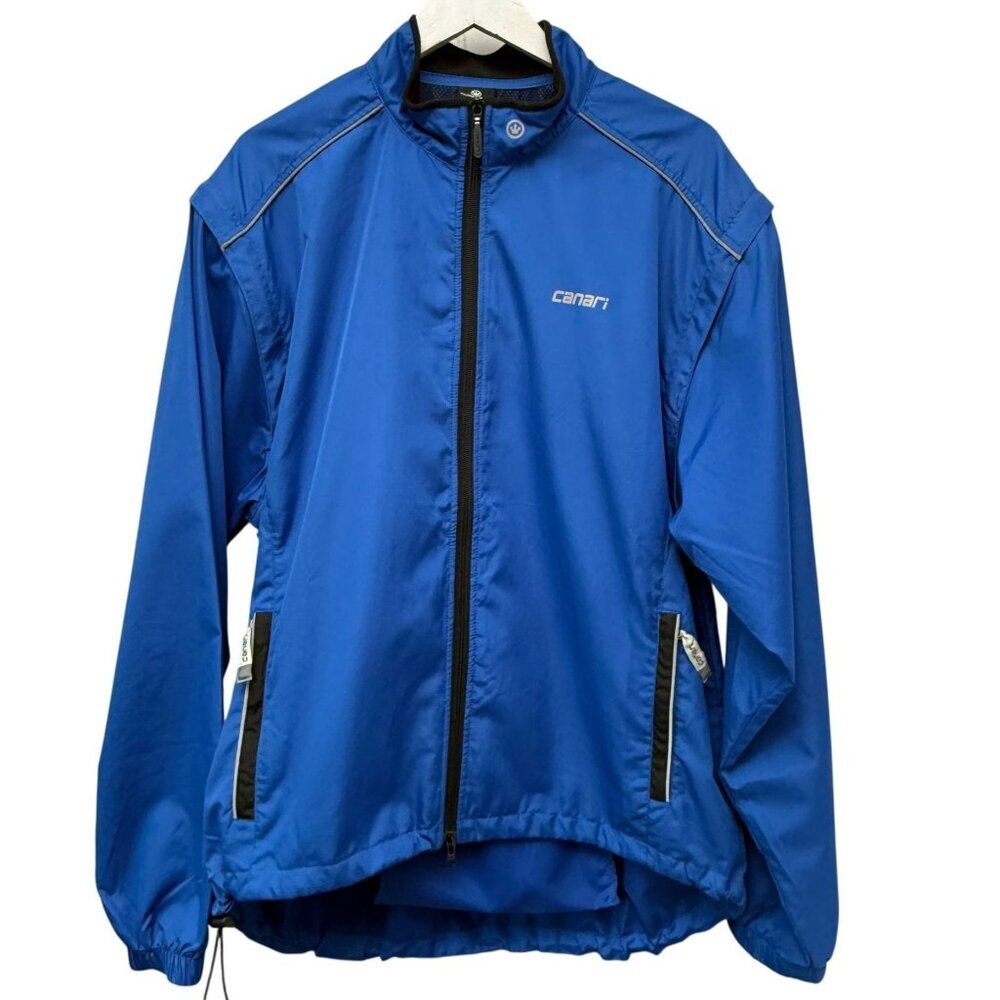 CANARI Eclipse Convertible Cycling Jacket Vest Mens XL Blue Full Zip Windbreaker